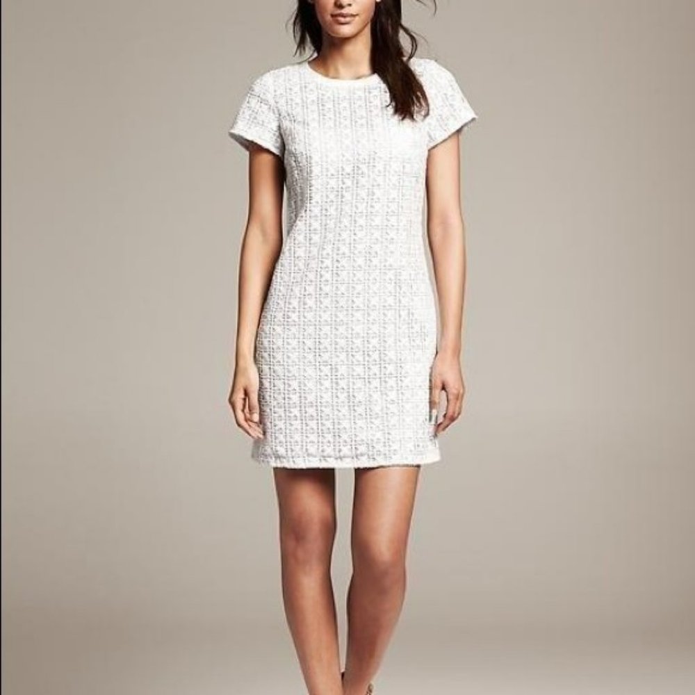 Banana Republic White lace overlay dress